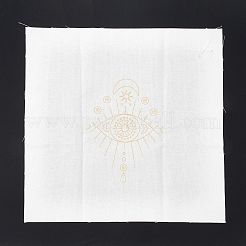 DIYの目と月の模様の刺繍キット  付属針  スレッド  ファブリック  針  ひょうたん糸通し  セラミックビーズ  刺しゅう枠なし  ホワイト  2~295x2~303x0.1~3mm&nbsp;DIY-E063-01A