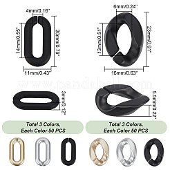 300Pcs 6 Style Spray Painted CCB Plastic Linking Rings&nbsp;CCB-HY0001-07