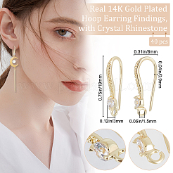 40Pcs Brass Earring Hooks&nbsp;KK-BBC0004-47
