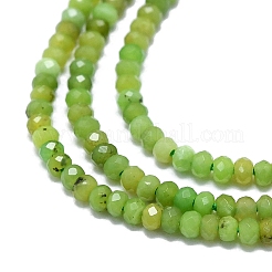 天然石翡翠ビーズ連売り  多面カット  ロンデル  3x2mm  穴：0.5mm  約286個/連  15.35''（39センチメートル）&nbsp;G-G106-A42-02A