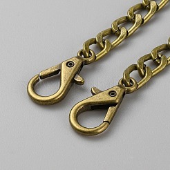 財布チェーン  合金と鉄のカーブチェーン バッグ ストラップ  カニカン付き  バッグ交換用アクセサリー  アンティークブロンズ  120cm&nbsp;FIND-WH0152-240AB