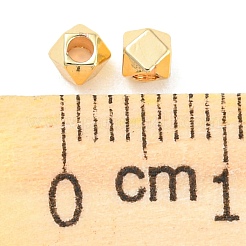 真鍮ビーズ  ファセットキューブビーズ  ニッケルフリー  14KGP本金メッキ  3x3mm  穴：1.5mm&nbsp;KK-E046-63G-02