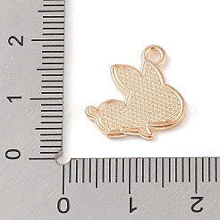 合金エナメルチャーム  ライトゴールド  うさぎチャーム  ピンク  16x15.5x1.5mm  穴：1.6mm&nbsp;ENAM-Z010-11B-KCG