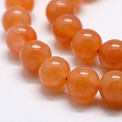 天然石レッドアベンチュリンビーズ連売り  グレードA  ラウンド  8mm  穴：1mm  約48個/連  15インチ&nbsp;X-G-P257-03-8mm