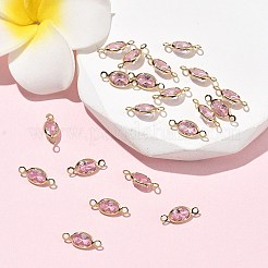 SHEGRACE Brass Pave Cubic Zirconia Oval Connector Charms&nbsp;XGRQ2O133-439B-G