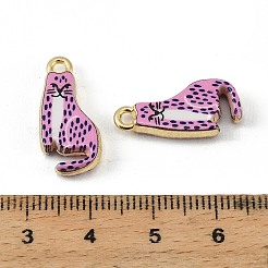 プリント合金ペンダント  猫の形のチャーム  長持ちメッキ  ラックめっき  ゴールドカラー  フラミンゴ  21x10x4mm  穴：1.8mm&nbsp;FIND-H024-19G-01