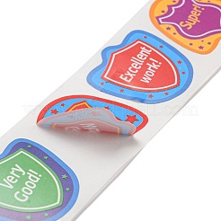 6 種類の粘着紙漫画報酬ステッカー  学生用ステッカー  言葉  25x24mm  500PCS /ロール&nbsp;DIY-A049-02C