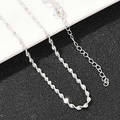 2MM Brass Singapore Chain Necklaces for Men Women&nbsp;NJEW-L012-02S