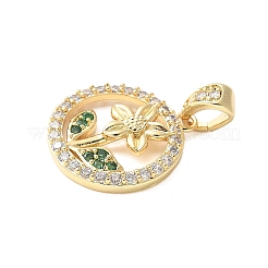 Brass Micro Pave Cubic Zirconia Pendants&nbsp;KK-D357-04B-G