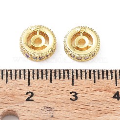 Brass Micro Pave Cubic Zirconia Beads&nbsp;KK-A189-17G