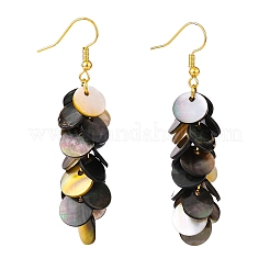 Natural Black Lip Shell Dangle Earrings&nbsp;EJEW-JE04370