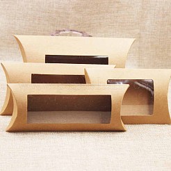 Kraft Paper Pillow Candy Box&nbsp;CON-WH0070-97A-02