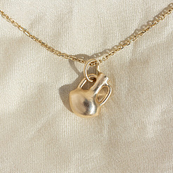 304 Stainless Steel Pave Cubic Zirconia Vase Pendant Necklaces for Women&nbsp;WGC8E46-02