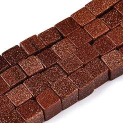 Synthetic Goldstone Beads Strands&nbsp;G-T139-8x8-18A