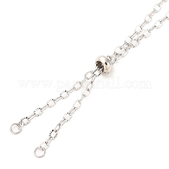 Adjustable 304 Stainless Steel Textured Cable Chains Slider Necklaces Making&nbsp;AJEW-JB01398
