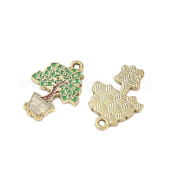 合金エナメルチャーム  ゴールドカラー  ツリー  27x18x2mm  穴：2mm&nbsp;LS-ENAM-I082-01G-02