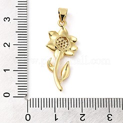 Rack Plating Brass Micro Pave Cubic Zirconia Pendants&nbsp;KK-P241-05G