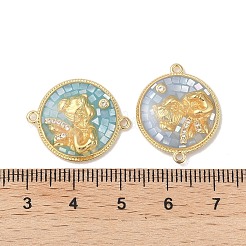 Epoxy Resin & Shell Connector Charms&nbsp;KK-K380-11B-G