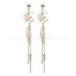 304 Stainless Steel & Brass Dangle Stud Earrings&nbsp;EJEW-TA00807