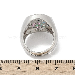 Brass Micro Pave Cubic Zirconia Finger Rings for Women&nbsp;RJEW-C129-09P