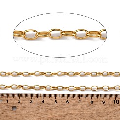 304ステンレススチールアズキチェーン  イオンプレーティング（ip）  溶接されていない  スプールで  18KGP本金メッキ  6x4x1mm&nbsp;CHS-B006-03G