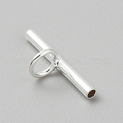 真鍮ピンからペンダントへのコンバーター  ブローチからネックレスへのコンバーター  銀  7.5x20.5x2mm  穴：3.8mm&nbsp;FIND-WH0366-330S-03