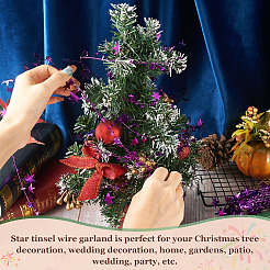 PVC Sparkly Star Metallic Garland with Iron Wire&nbsp;AJEW-TAC0034-08C