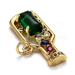 Brass Micro Pave Cubic Zirconia Pendants&nbsp;ZIRC-L100-045G