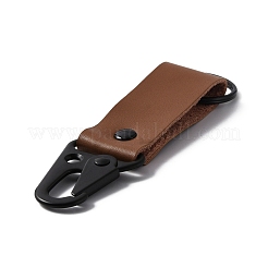 牛革レザーキーホルダー  亜鉛合金クラスプ付き  キャメル  12.8x3.1x0.7cm&nbsp;KEYC-WH0027-70B