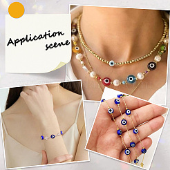 2 Strands Handmade Evil Eye Lampwork Beads Strands&nbsp;LAMP-SP0001-01