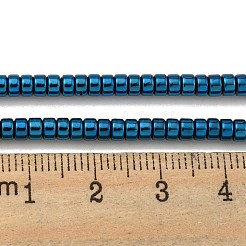電気めっき合成非磁性ヘマタイト ビーズ 連売り  ディスク  ヒシビーズ  ブルーメッキ  3.5x2mm  穴：1mm  約183~188個/連  15.16''~15.67''（38.5~39.8センチメートル）&nbsp;G-K361-A03-01