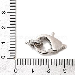 Brass Clear Cubic Zirconia Lobster Claw Clasps&nbsp;KK-Z078-50P