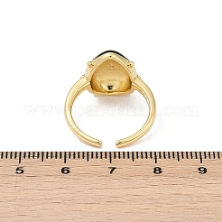 Brass Enamel Cuff Rings for Women&nbsp;RJEW-A059-03G