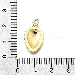 真鍮製エナメルペンダント  カドミウムフリー＆鉛フリー  丸カン付き  18KGP本金メッキ  苺  19x11.5x3mm  穴：3.5mm&nbsp;KK-F896-01B-G