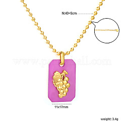 304 Stainless Steel Rectangle with Fruit Pendant Ball Chain Necklaces&nbsp;WGDAD40-01