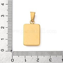 ネックレス用304ステンレスペンダント  花柄のチャームが付いた長方形  18KGP本金メッキ  22x13x3mm  穴：6x3mm&nbsp;STAS-L289-02G