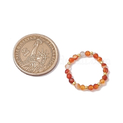 Natural Carnelian Beaded Stretch Rings for Women&nbsp;RJEW-JR00868-07