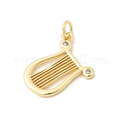 Brass Micro Pave Clear Cubic Zirconia Pendants&nbsp;KK-Z147-18G