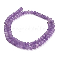 天然石ホワイトジェイドビーズ連売り  カボチャ  染め  多面カット  紫色のメディア  4.5~5x6~6.5mm  穴：0.9mm  約77~78個/連  14.57''（37cm）〜14.76''（37.5cm）&nbsp;GG-CBA9106-03F