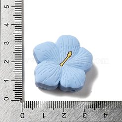 桜シリコンフォーカルビーズ  DIYの看護ネックレス用  ライトスカイブルー  28x29x9.5mm  穴：2mm&nbsp;SIL-B069-02G