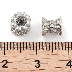 Brass Micro Pave Clear Cubic Zirconia Beads&nbsp;KK-P271-39A-02