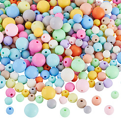 502Pcs 3 Styles Frosted Opaque Acrylic Beads&nbsp;OACR-TA0004-33