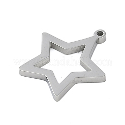 304ステンレスペンダント  ホロースターチャーム  ステンレス鋼色  16x14.5x1.5mm  穴：1mm&nbsp;STAS-F310-03P