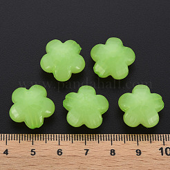 模造ゼリーアクリルビーズ  花  多面カット  薄緑  17x17.5x10mm  穴：2mm  約340個/500g&nbsp;MACR-S373-87-E06