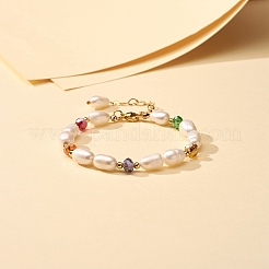 Natural Pearl Beaded Bracelets for Mom Women Girl&nbsp;BJEW-TA00010