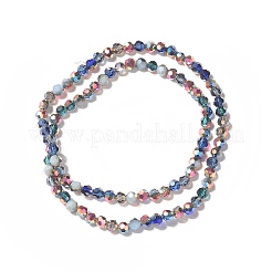 Transparent Electroplated Glass Beads Strands&nbsp;X-GLAA-G097-04A