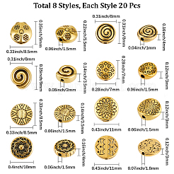 160Pcs 8 Styles Tibetan Style Alloy Beads&nbsp;FIND-PA0001-65A