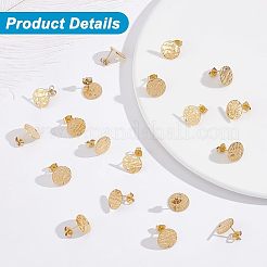 40Pcs 304 Stainless Steel Stud Earring Findings&nbsp;STAS-UN0025-27