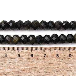 Natural Golden Sheen Obsidian Beads Strands&nbsp;G-B179-A06-6x8mm