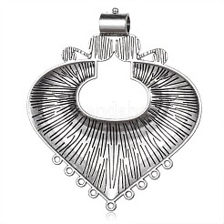 Heart Tibetan Style Alloy Chandelier Components Links&nbsp;PALLOY-F083-01AS